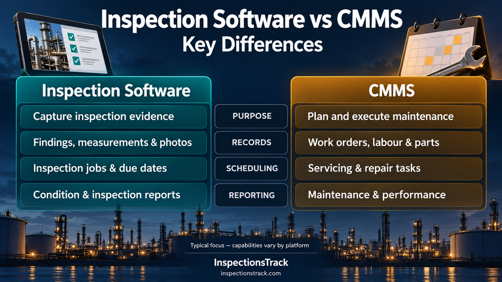 viusal representation of Inspection Software vs CMMS: Key Differences
