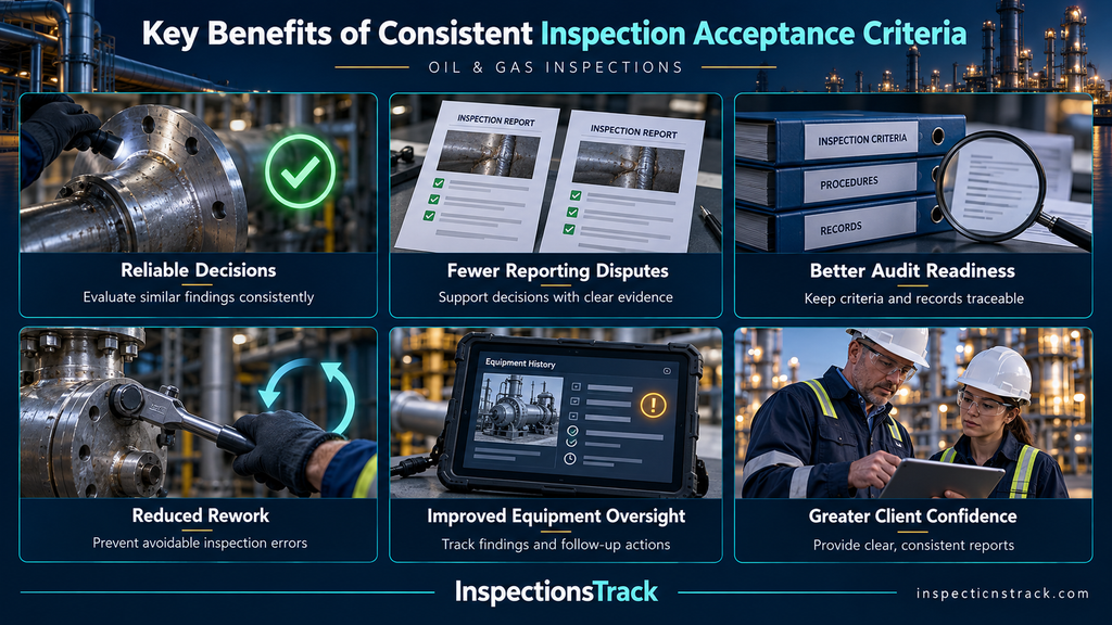 visual representation of Key Benefits of Consistent Inspection Acceptance Criteria