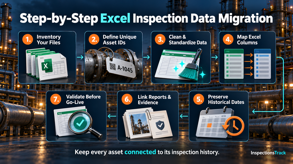 infographics explaining Step-by-Step Excel Inspection Data Migration