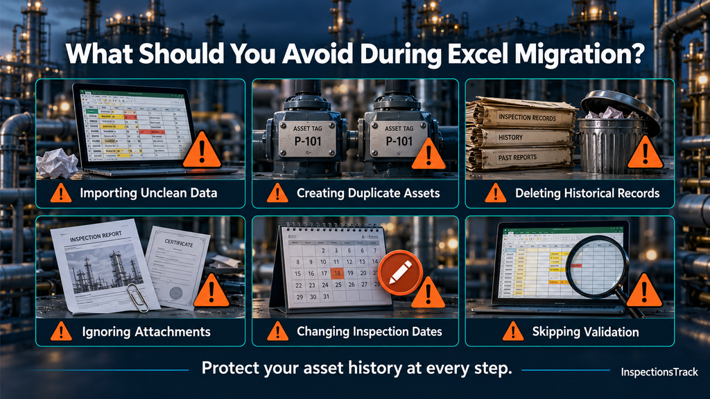 infographics explaining What Should You Avoid During Excel Migration?